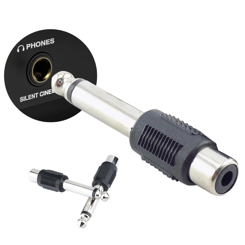 1/4in 6.35มม.ปลั๊ก RCA หญิงแจ็คเชื่อมต่อลำโพง RCA ปลั๊กอะแดปเตอร์แจ็คสเตอริโอ6.3มม.ปลั๊กไมโครโฟน