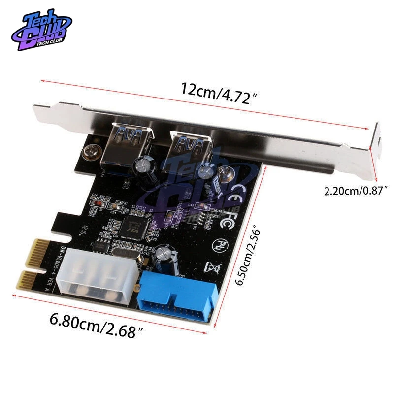 Плата расширения USB 3.0 PCI-E, 2 порта USB 3,0