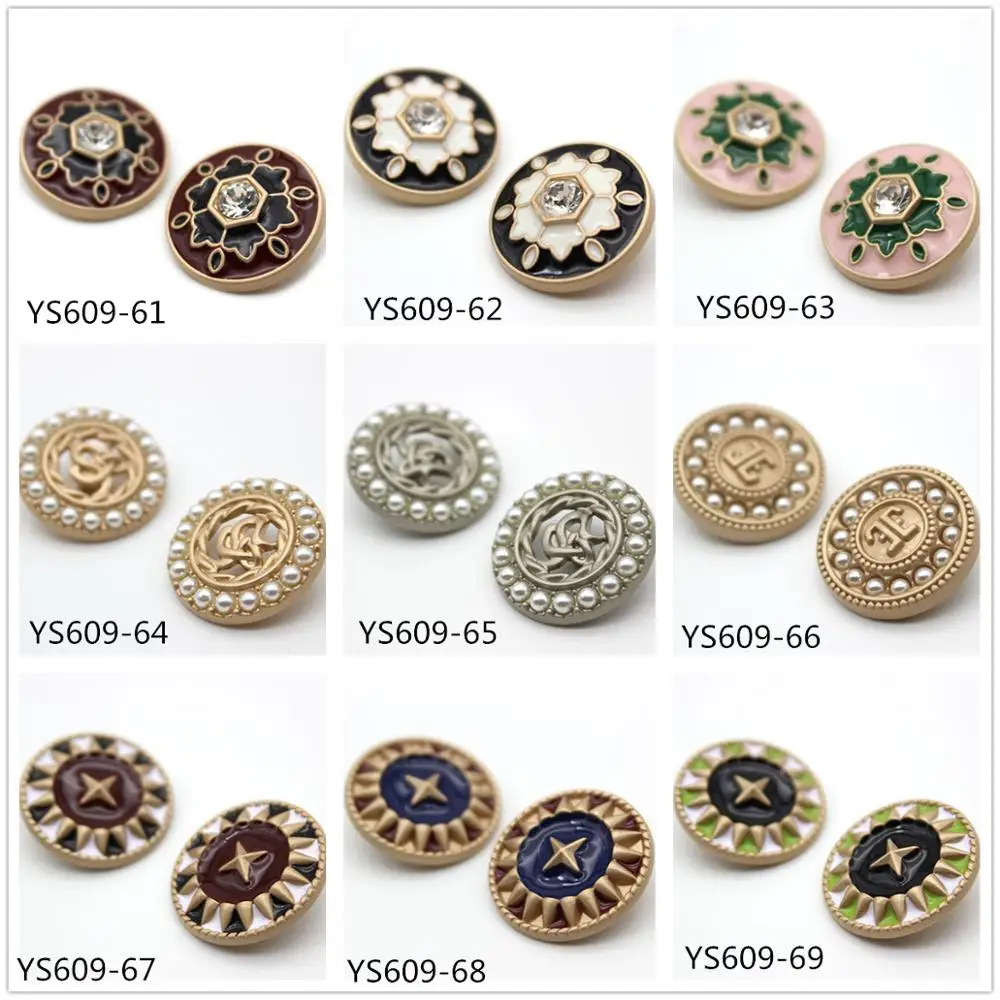 2pcs/lot Retro Metal Button Blazer Decorative Button Coat Pearl Alloy High-foot Buckle DIY Clothing AccessoriesYS201013-2