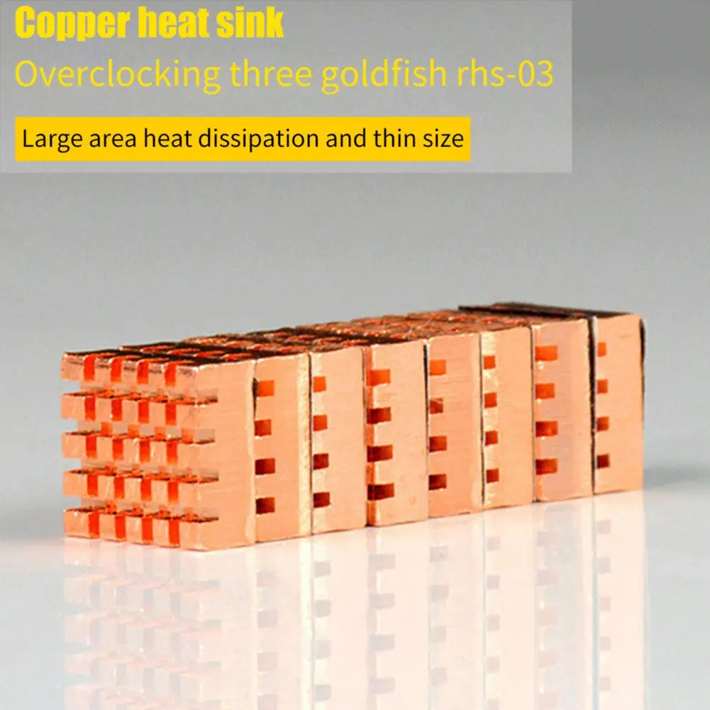 8Pcs Koellichaam Quick Cooling Eenvoudige Structuur Koper Mini Adhesive Terug Ssd Radiator Cooler Voor Pc