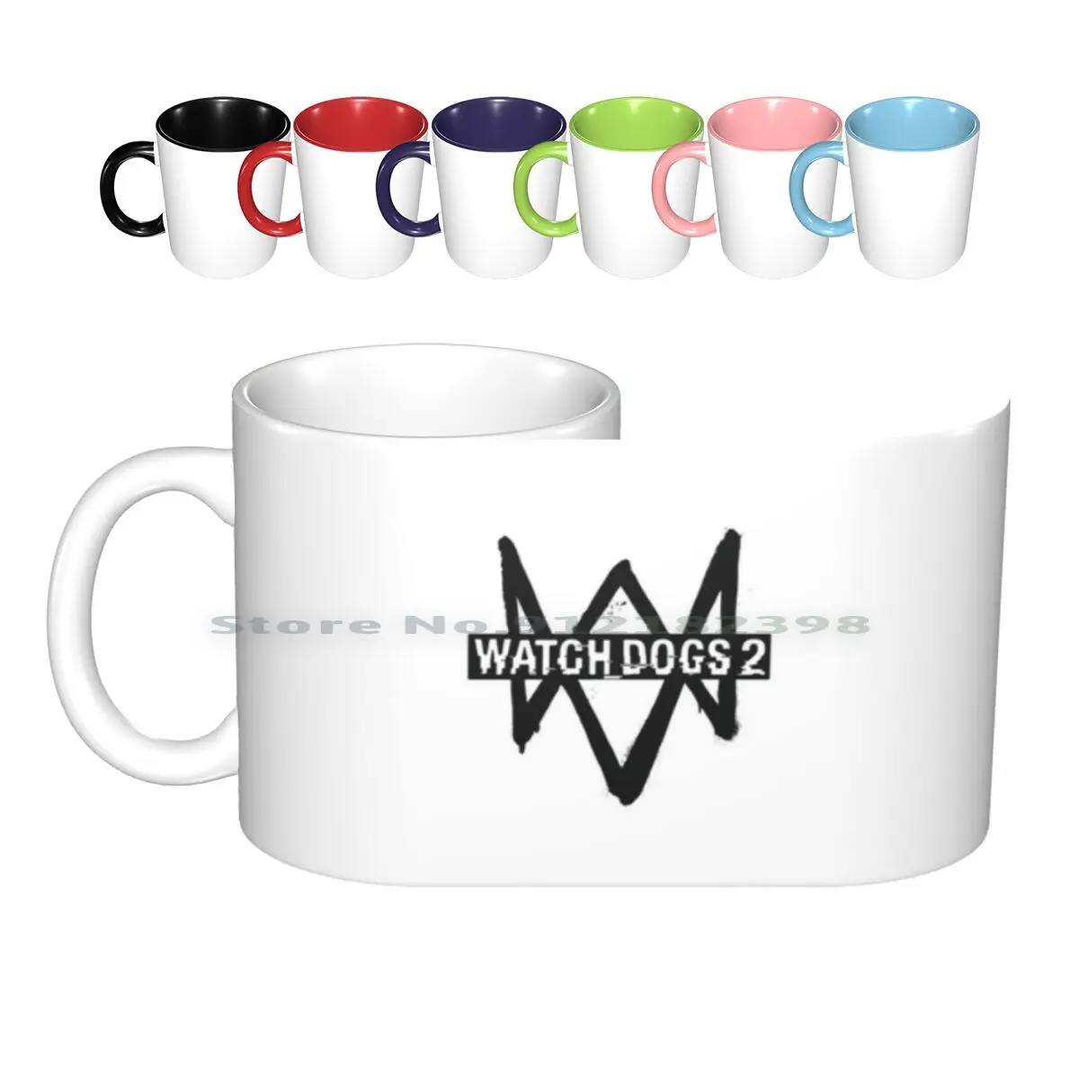 2 Logo Ceramic Mugs Coffee Cups Milk Tea Mug Watch _ Dogs Watch 2 2 Game Hacker Creative Trending Vintage Gift Bottle Cup