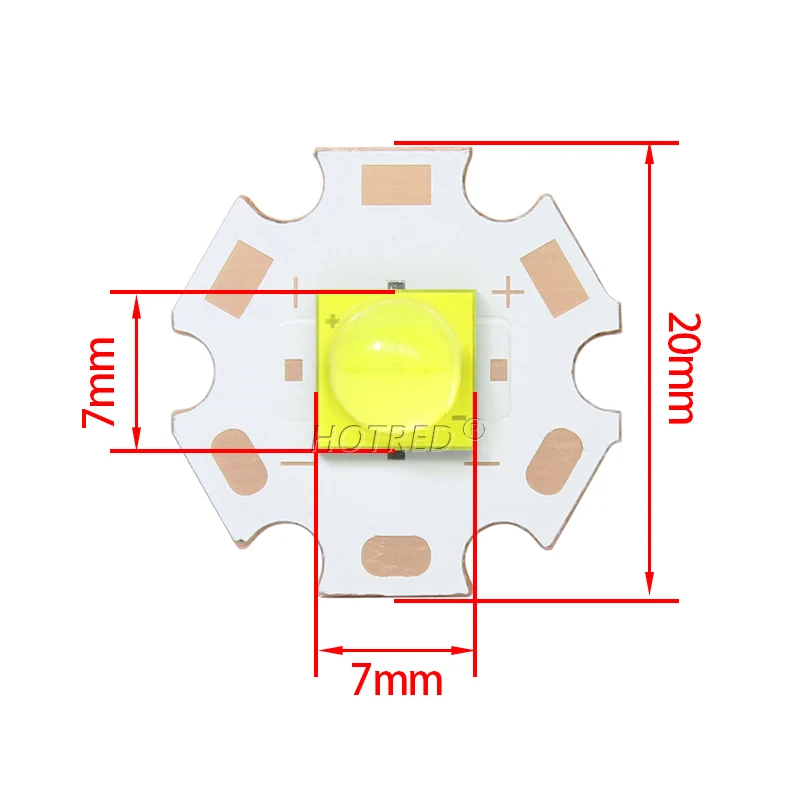 Epileds 7070 20W 12V 6V Led replace MKR XHP70 XHP50 LED Emitter Cool White 6500K LED Diode Chip Light with 20mm Copper PCB