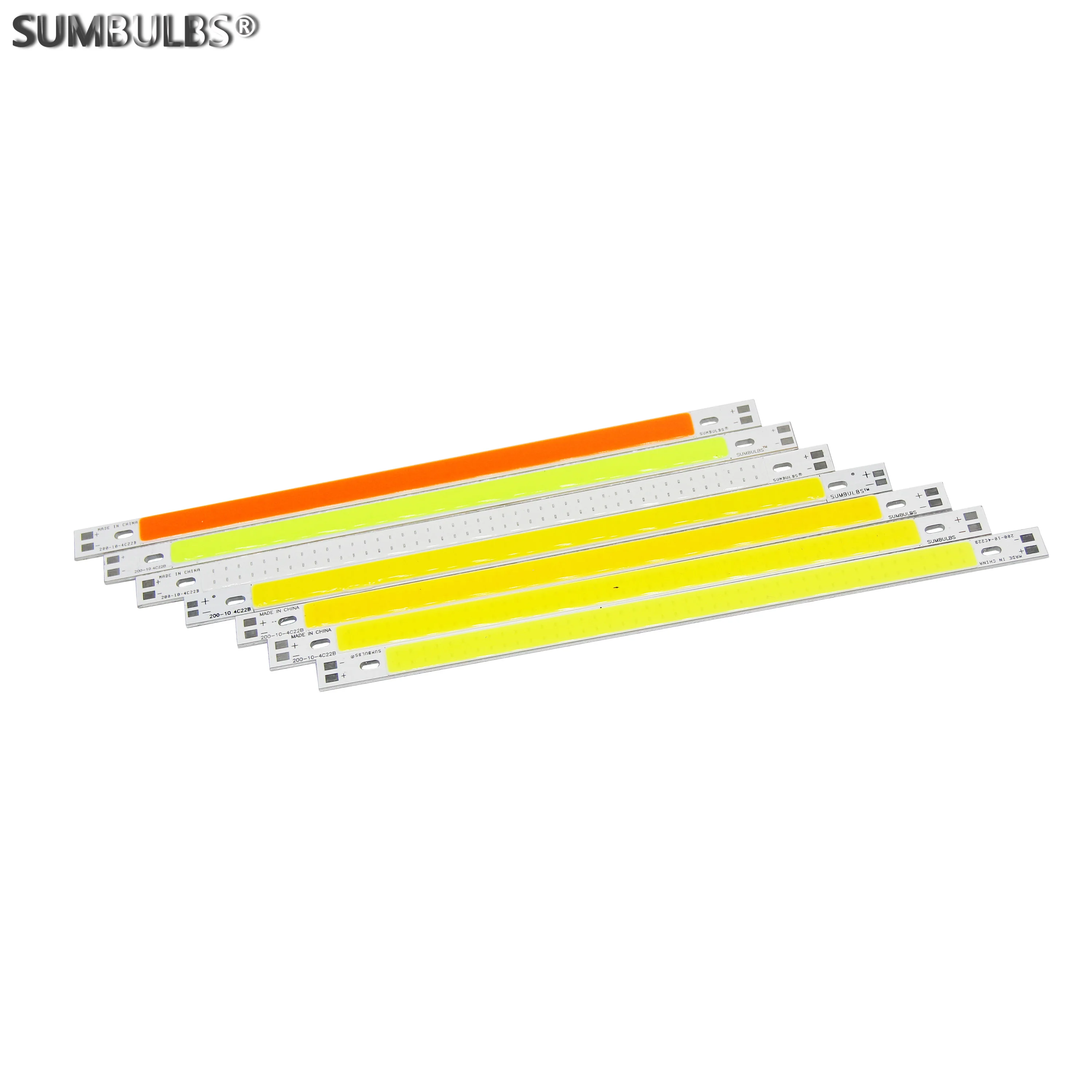 SUMBULBS 200*10mm DC 12V LED COB Bar Light Strip Source 10cm 10W Lamp Blue Green Red Warm Cool White Yellow LED 200mm COB Bulb