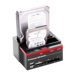 New Multifunction Dual Slot 2.5/3.5inch IDE SATA SDD HDD Docking Station Card Reader