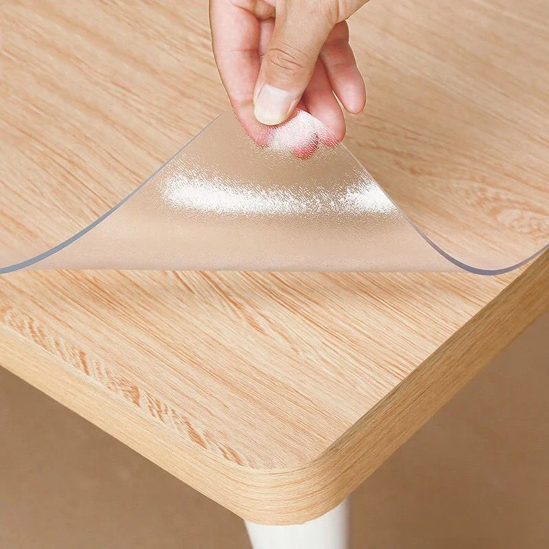 Soft Glass Tablecloth Transparent PVC Table Cloth Waterproof Oil Proof Kitchen Dining Rectangular Table Cover Matte Clear 1.0mm