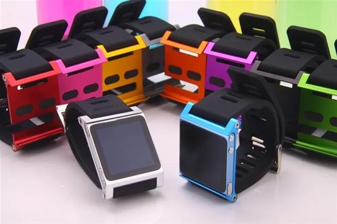 Second Generation Insert Style Aluminum Metal Wrist Strap Watch Band For Apple iPod Nano 6th Generation Cover Case