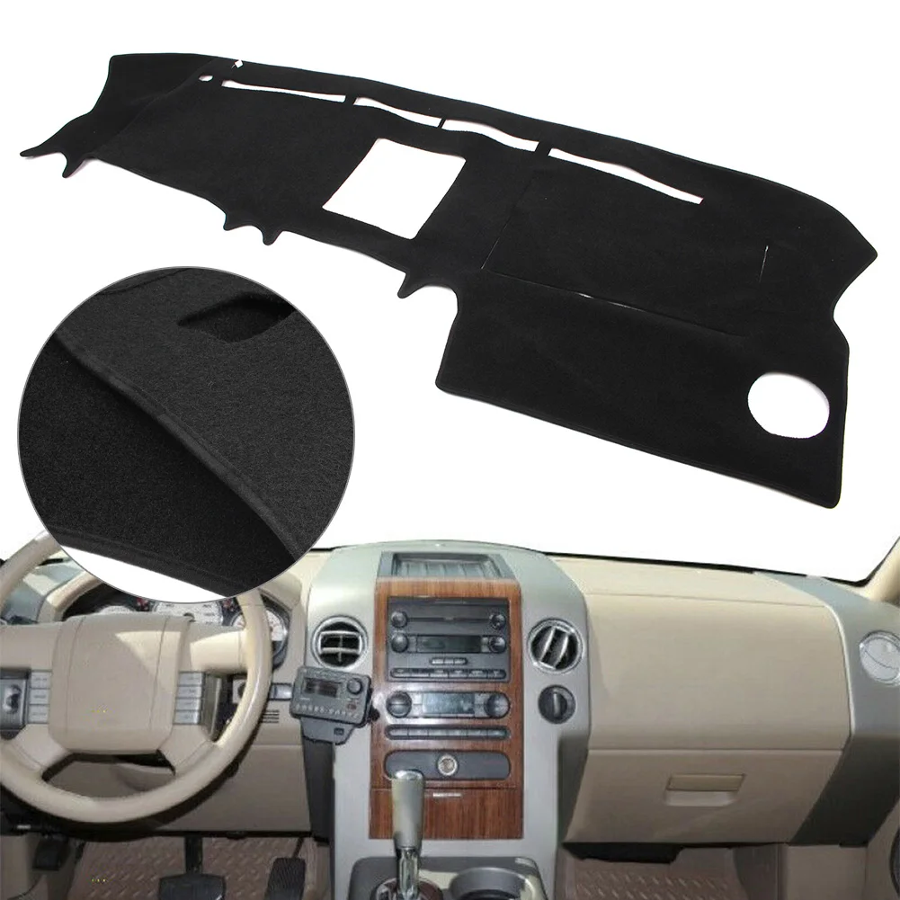 Black Auto Dash Mat Dashboard Cover Dashmat For Ford F150 2004 2005 2006 2007 2008 / F-150 04 05 06 07 08 Left Drive