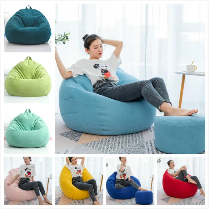 Sofa Cover Waterproof Oilproof Easy Clean Lazy BeanBag Cover Without Filler Lounger Seat Bean Bag Puff Couch Tatami Covers