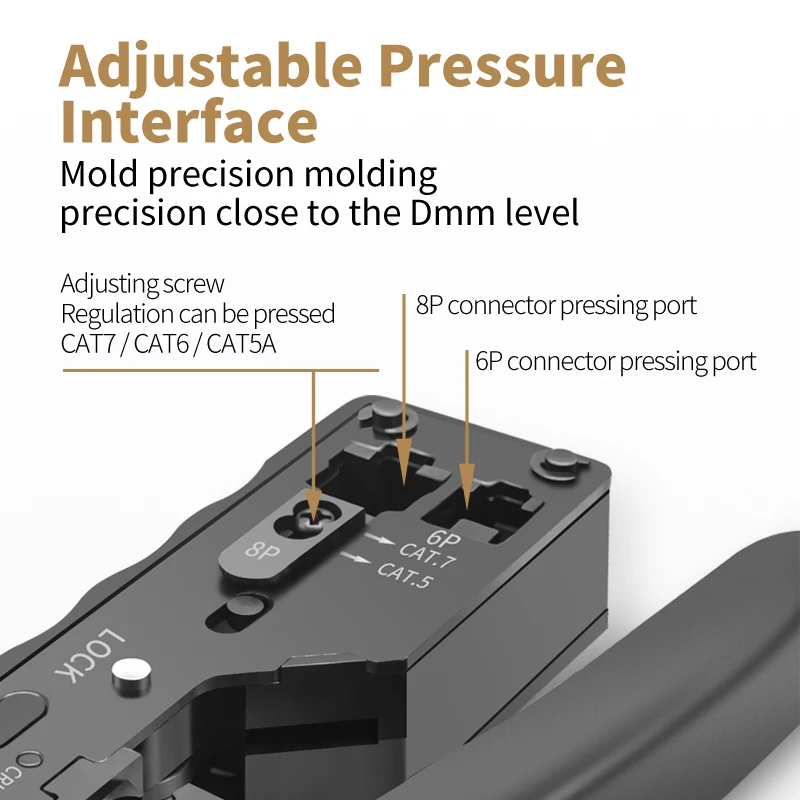 Cat7/Cat8 Rj45 Đuôi Clipconnector Uốn Kìm Cat5e, cat6 Kẹp Dây Cáp Rj11 6P Đường Dây Điện Thoại Kẹp Kìm Mạng Dụng Cụ