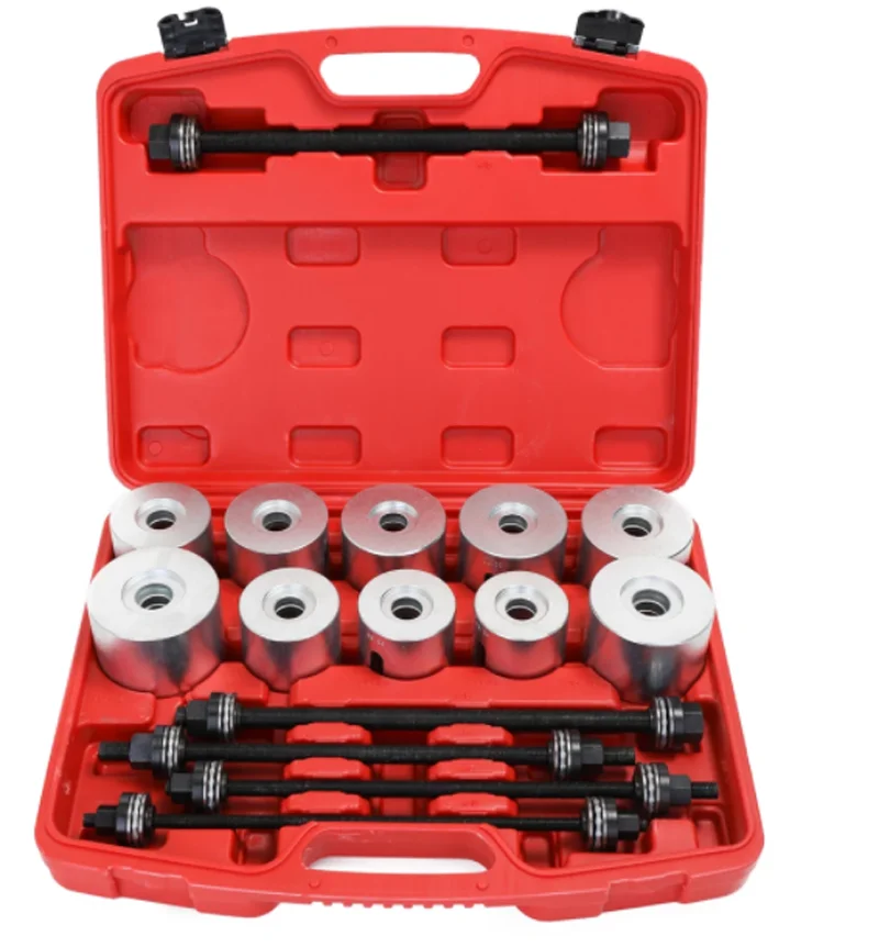 

27PC Set Aluminium Alloy Car Bushings Bearing Disassembly Tools Iron Sets Rubber Sleeve Extractor Chassis Press Pull Sleeve Kit.