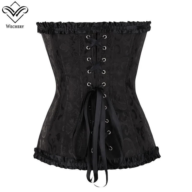 Gothic Corset Corselette Women\'s Corsets Steampunk Plus Size Overbust Corsage White Bodice Tops Sexy Lace Up Bustier S-6XL