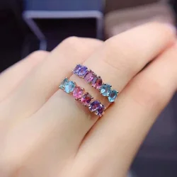 Sterling Silver Rings Jewerly Wedding Ring Rings for Women with Different Natural Gems 3*4mm