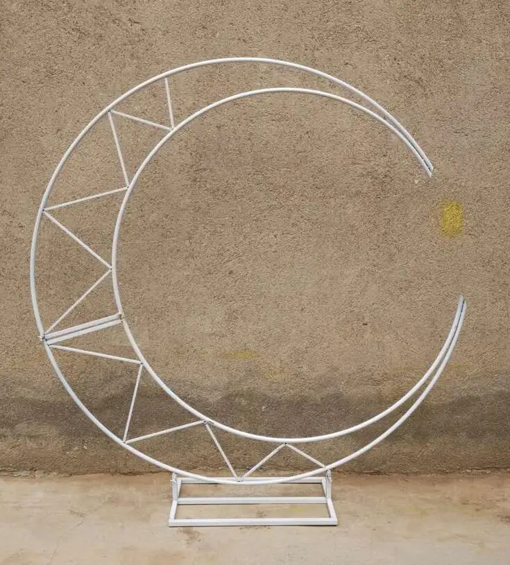 Popular wedding props new moon boat decoration wedding party decoration background window iron crescent shelf