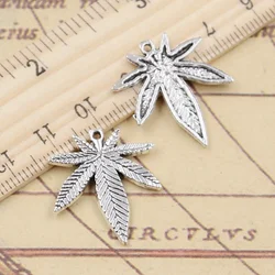 10pcs Charms Maple Leaf Leaves 25x22mm Tibetan Bronze Silver Color Pendants Antique Jewelry Making DIY Handmade Craft