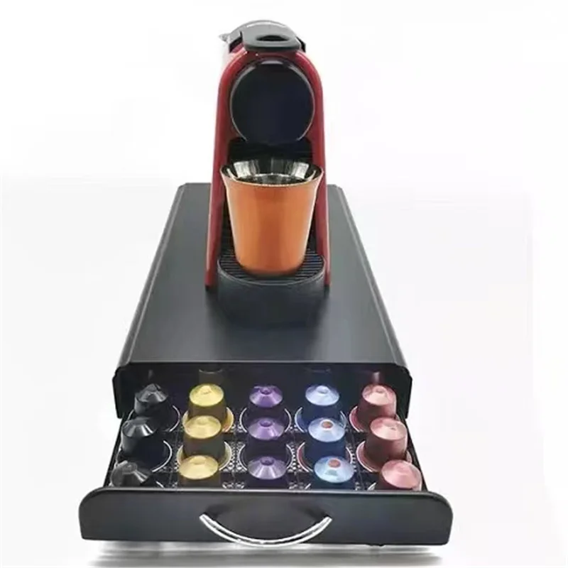 50 pcs Coffee Capsule Organizer Storage Stand Drawers Capsules Holder For Nespresso Coffee Capsule Shelves Iron Rack