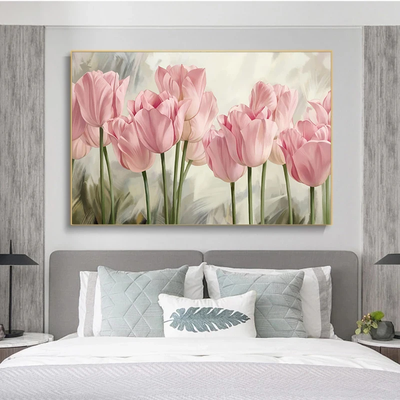 Tulip Plant Flowers Canvas Painting Natural Scenery Wall Art Picture Aesthetic Painting  Posters and Prints Cuadros Home Decor