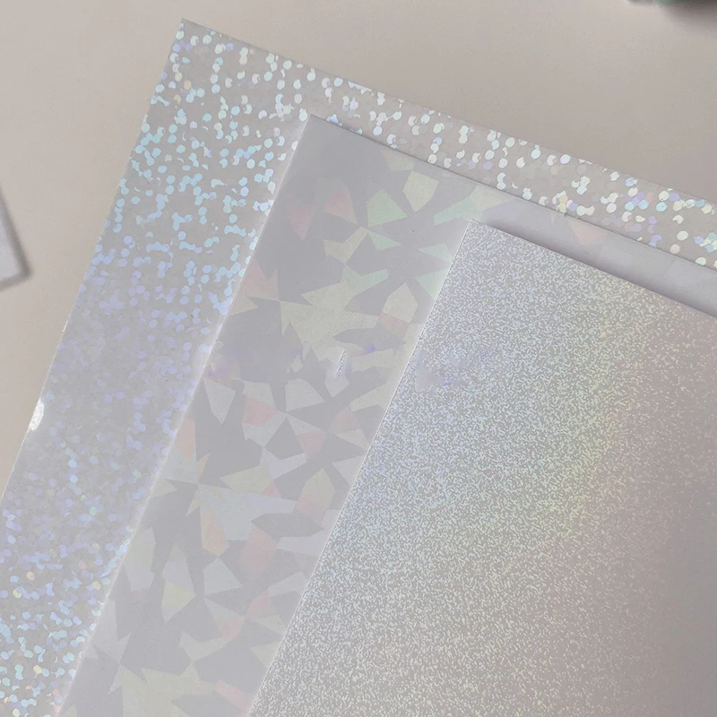 Cute Glitter Laser Transparent Stickers Decoration Scrapbooking DIY Photo Album Collage Diary Happy Planner Kawaii Stationery