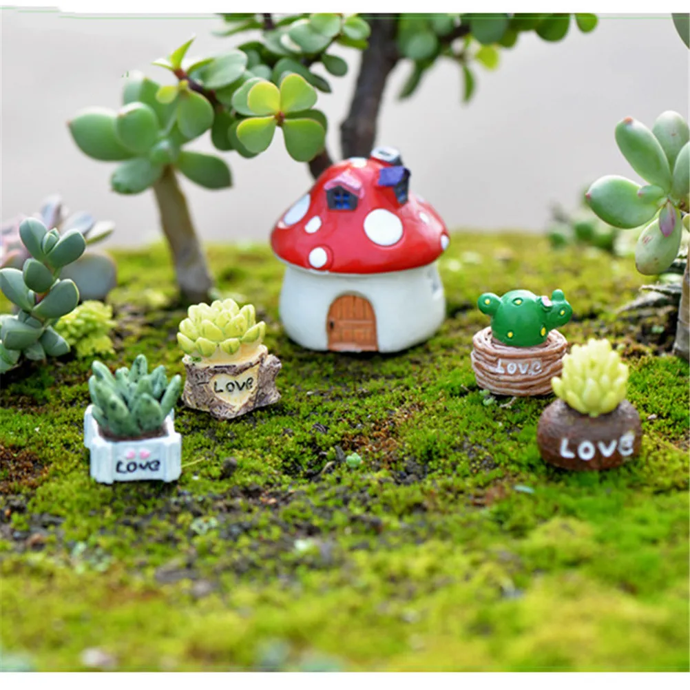 Miniárboles de flores para manualidades, plantas en miniatura, decoración de hadas para el hogar, muebles, juguetes, accesorios para manualidades, 4 unids/lote