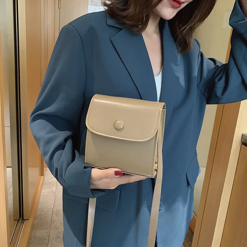 Frauen tasche Koreanische PU Flap Casual Solide Haspe Weiche Schulter Taschen vintage Mori mädchen geldbörse handy tasche einfache stil