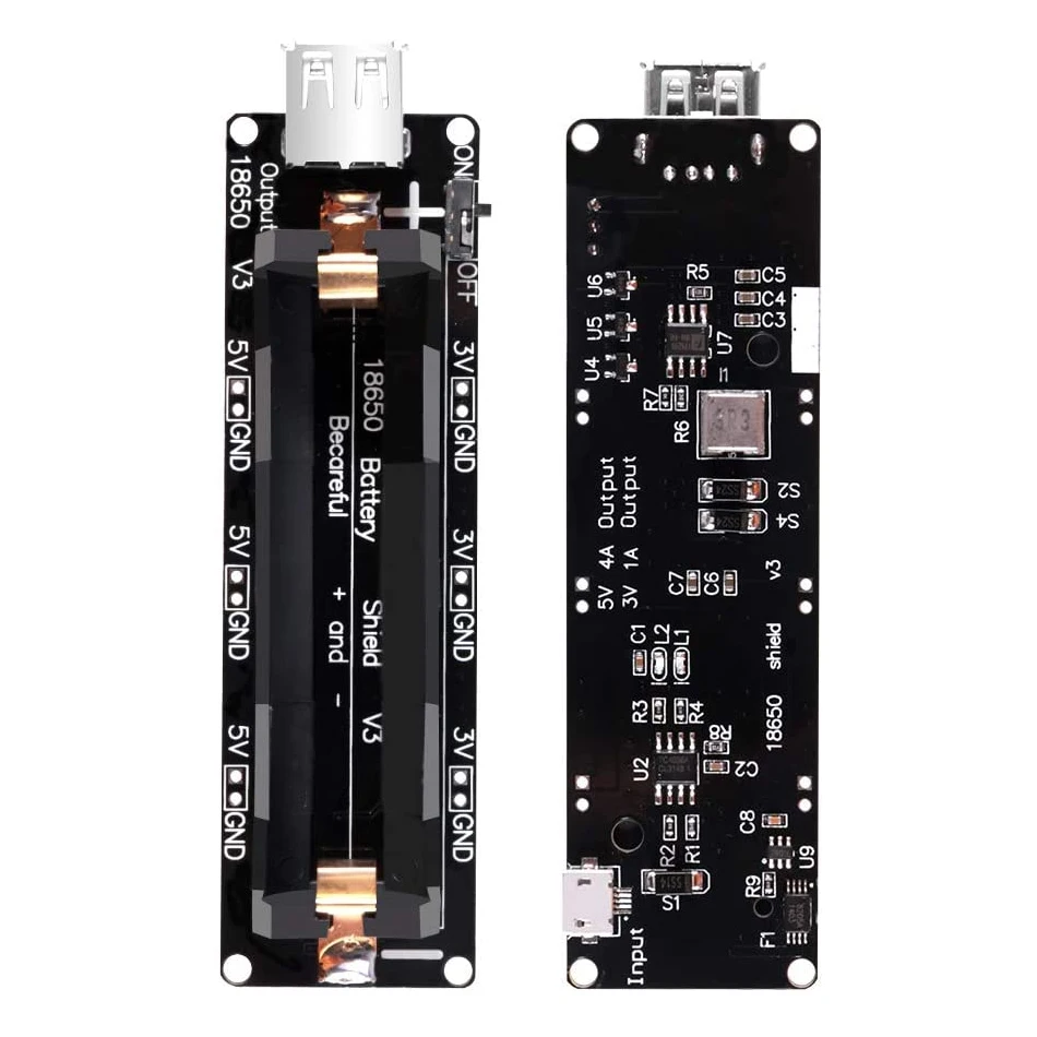 18650 Battery Shield, Micro USB V3 ESP32 Battery Charging Module for Arduino Raspberry Pi ESP32 WiFi with Micro USB Cable