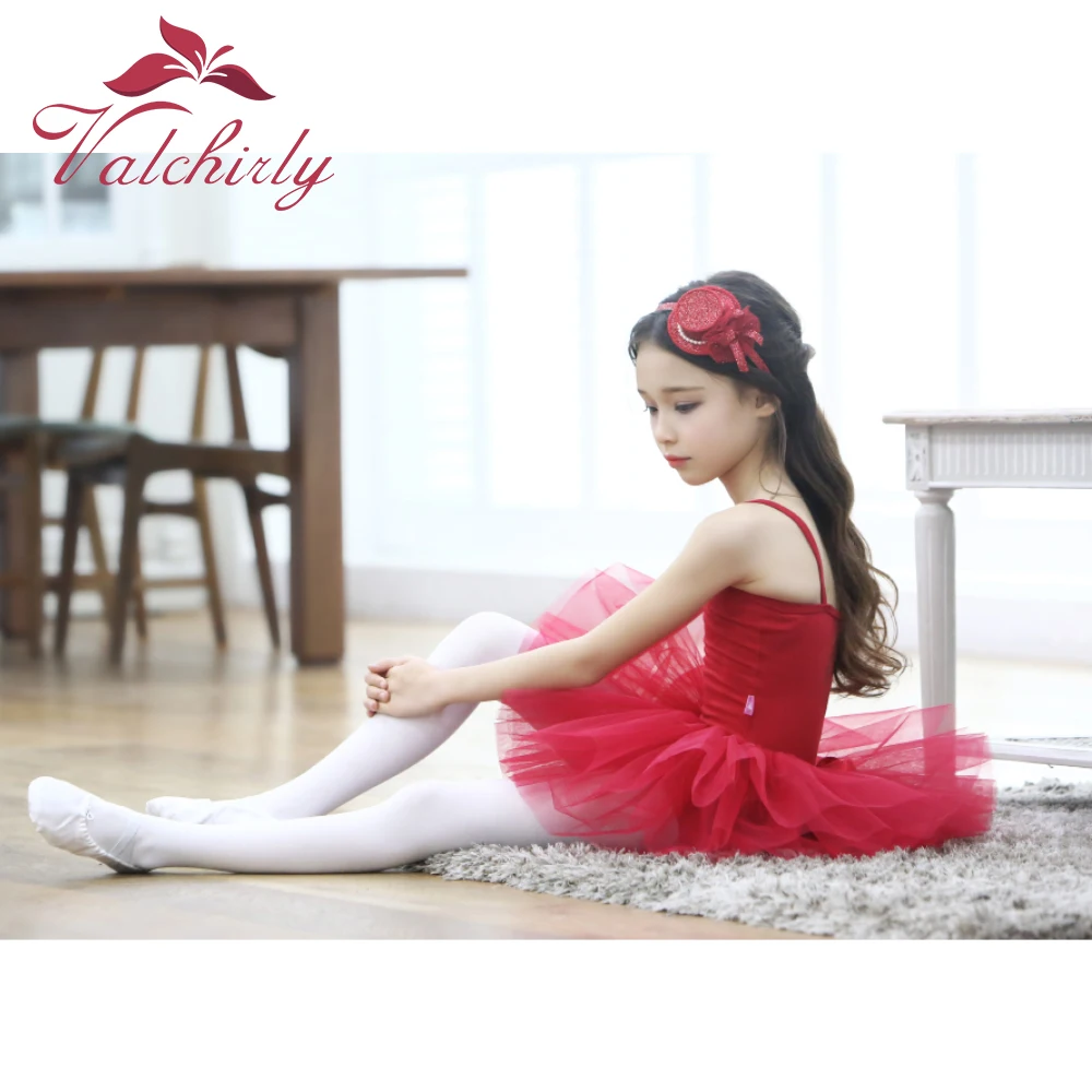 New Girls Red Ballet Tutu Dress Dance Costume Party Dress for Kids