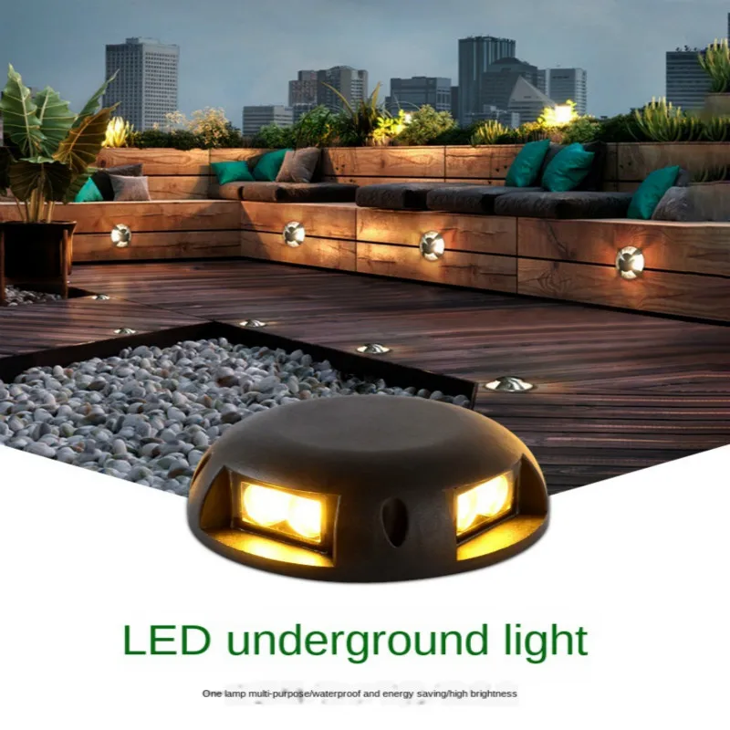 

6pcs LED Transparent Underground Step Lights Ac85-265v 2w 4w 8w Outdoor Waterproof Full Color Floor Lamp Outdoor LED Walk Lamp