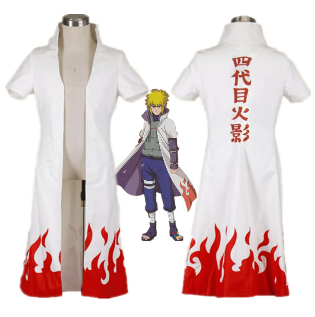 Anime Cosplay Shippuden Cloak Yondaime Hokage and 6th Hokage sama Cloak Robe White cape Dust Hokage Cape