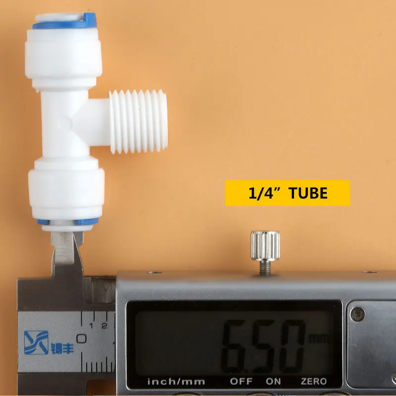 1/4 "Dép Tông Nam Nhanh Chóng Kết Nối 1/4" Ống Bằng Loại T Nước Kết Nối 3 Cách Lắp Thẩm Thấu Ngược bể Cá Cảnh Nam Tee