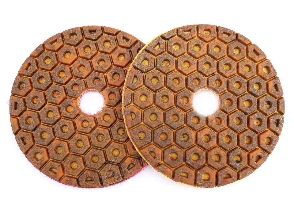 RIJILEI 4 Zoll Super-Steinpolierpads 6-Stufen-Hybrid Extra Hartes Material Nasspolierpad für Granit Marmor Schleifscheiben – Detail 7