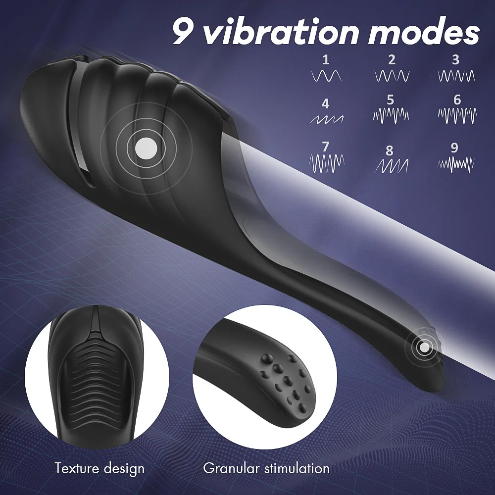 Double Motors Penis Delay Trainer Vibrator Masturbator Oral Climax Glans Testicle Massager Sex Toys For Men Clitoris Stimulator