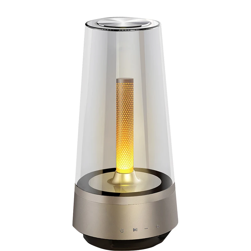 Imagem -06 - sem Fio Bluetooth Alto-falante Led Chama Vela Luzes Portátil Alto-falante Atmosfera ao ar Livre Lâmpada de Respiração Luz para Decoração do Quarto