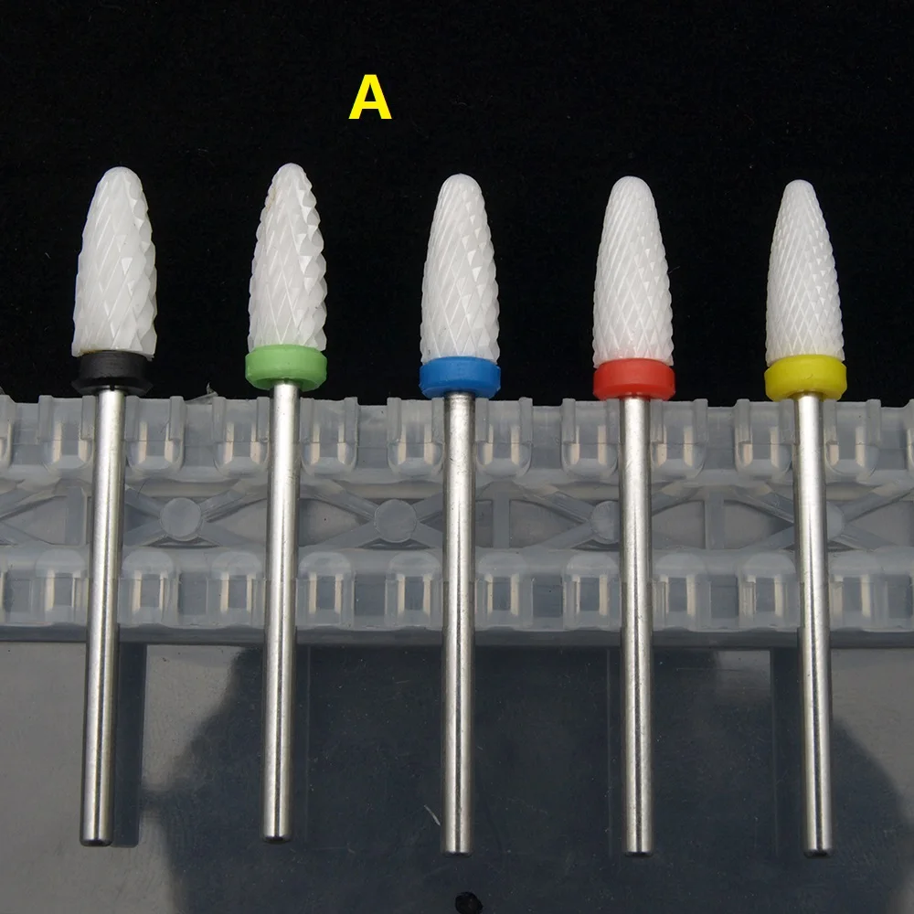 Broca com ponta de cerâmica e carboneto, fresa giratória, ferramenta elétrica para manicure e pedicure