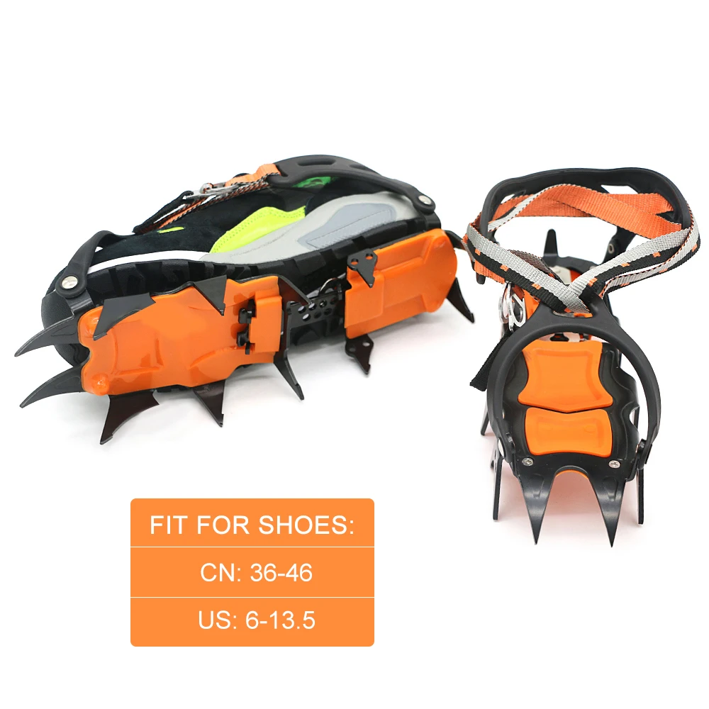 12 Teeth Professional Crampons Outdoor Rock Climbing Ice Gripper Fishing Snow Anti-skid Shoe Cover Mountaineering Skid Gear