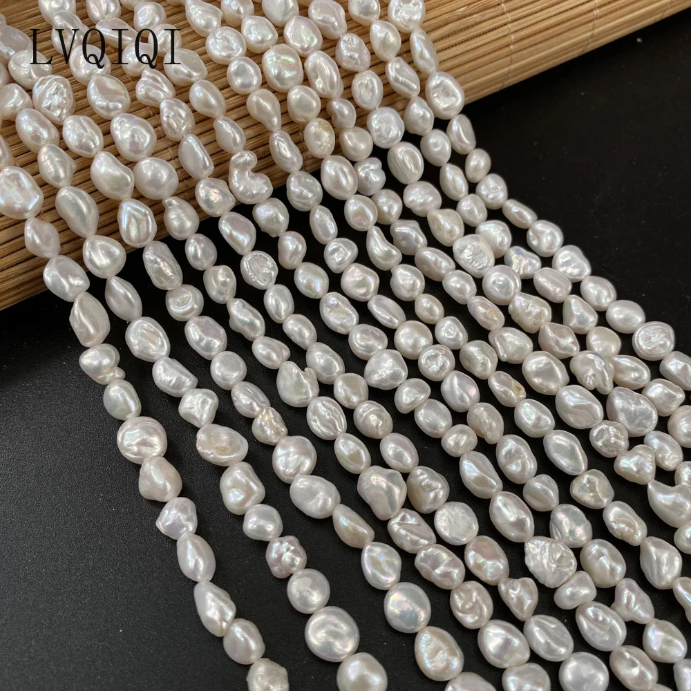 

LVQIQI Natural Freshwater Pearl Bead Baroque Irregular Shape Spacer Punch Loose Beads For Jewelry DIY Necklace Bracelet Making