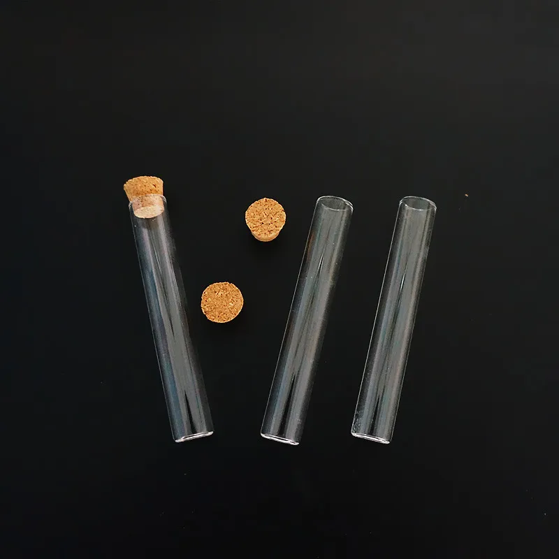 20pcs/lot 12x75mm Flat Bottom Clear Glass Test Tubes With Cork Stopper For Kinds Lab/Experiments