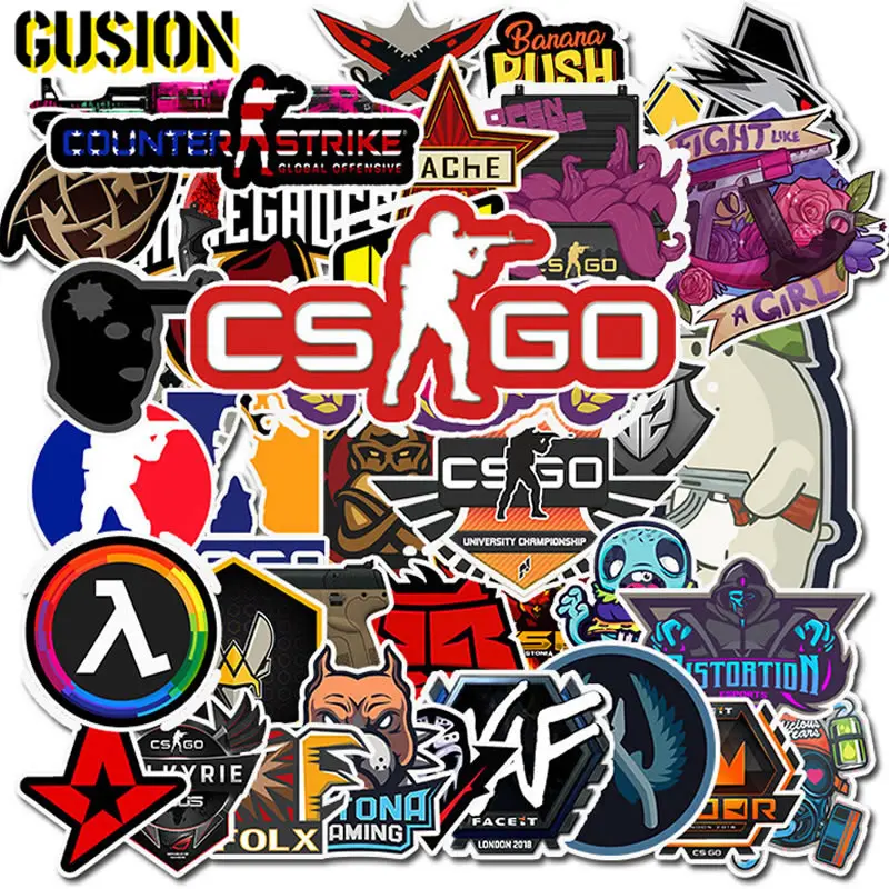 50PCS/Pack CS GO Anime Game Stickers Skateboard Laptop Guitar Luggage Funny Cool Graffiti Retro Sticker Kids Toys J0421