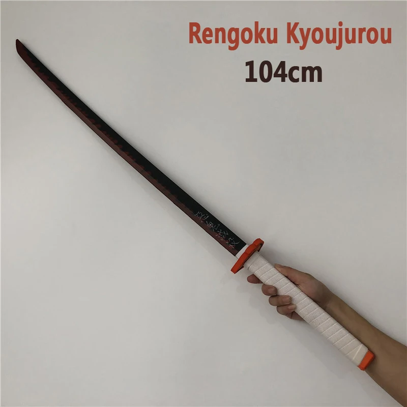 104cm  Sword Weapon  Rengoku Kyoujurou Cosplay Sword 1:1 Anime Ninja Knife PU toy