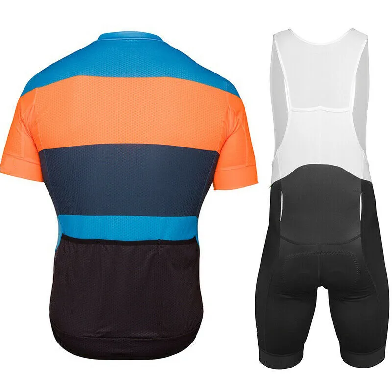 Wholesale Breathable Tight Fitting Top and Bottom Bib Shorts Kit  Bike Jersey Set Cycling Clothing Short Sleeve Bicycle Suit