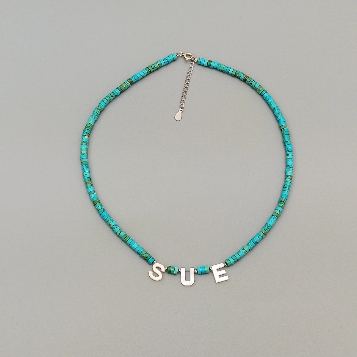 

Real Turquoise Choker Necklace Personalized Name Customized Lady Shell Charm Initial 26 Letters Necklace Boho Jewelry Birthday