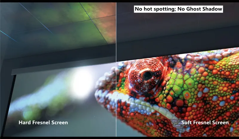 100 ''8K 3D ALR 96% Umgebungs Licht Verdunkelung Flexible Weiche Fresnel Flache Fixiert Wand Montage Für Kurze werfen Projektor – Detail 12