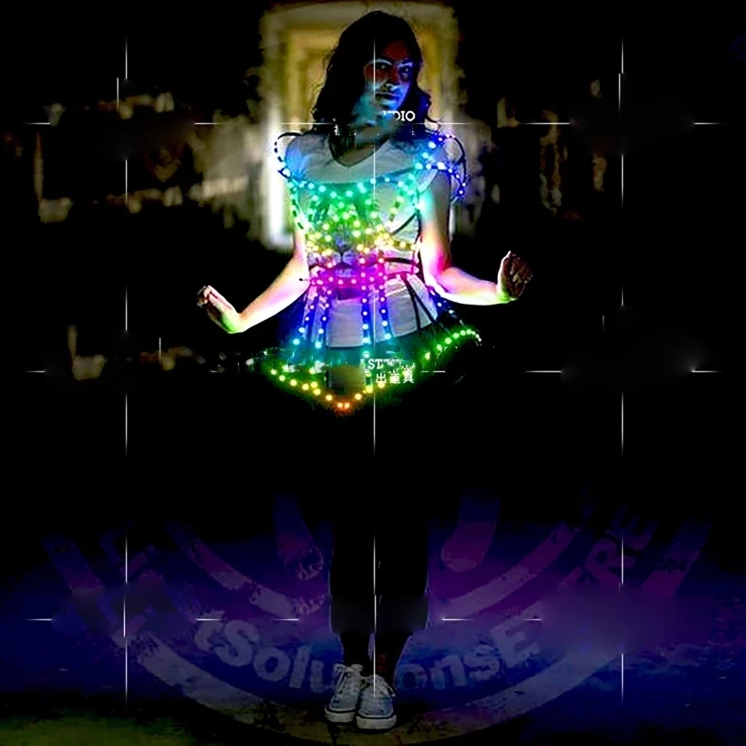 Technology LED Dresses Bar business performance luminous dress sexy gogo flashing lights DS show theme party costume