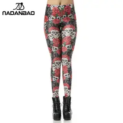 NADANBAO-Leggings Slim Rose Skull pour Femme, Pantalon Fitness, Halloween Cosplay, FJLady, Taille Moyenne, Collants Sexy, Cadeaux de ixde Vacances