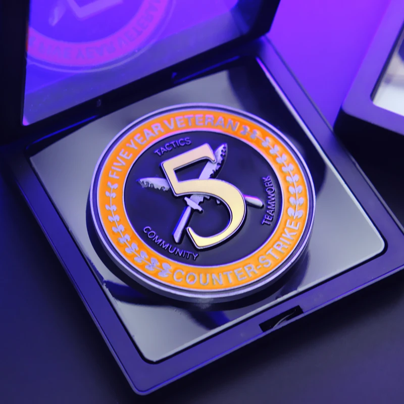 CSGO CS GO Counter Strike Design Five Year Veteran Coin 5 years Medal/Coin - 5 Year Coin Limited Collection Gift