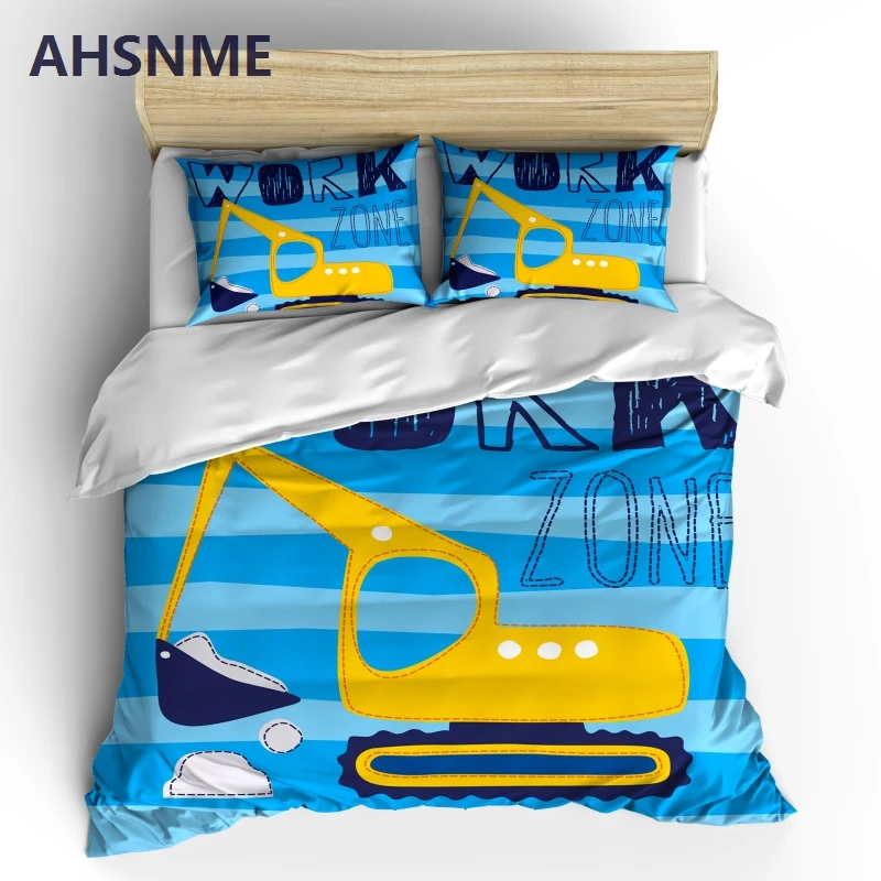 

AHSNME Excavator Bedding Set Space Ship Duvet Cover Unicorn Quilt Cover Sets Children Bed Set Single Size