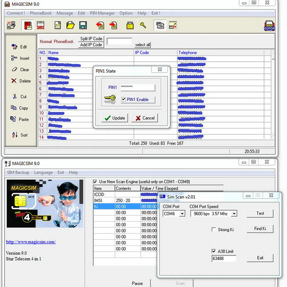 USB ซิมการ์ดไม่จำกัดโทรศัพท์มือถือการ์ดผู้อ่านบรรณาธิการ UIM ที่ส่วน PHS Cloner Duplicator