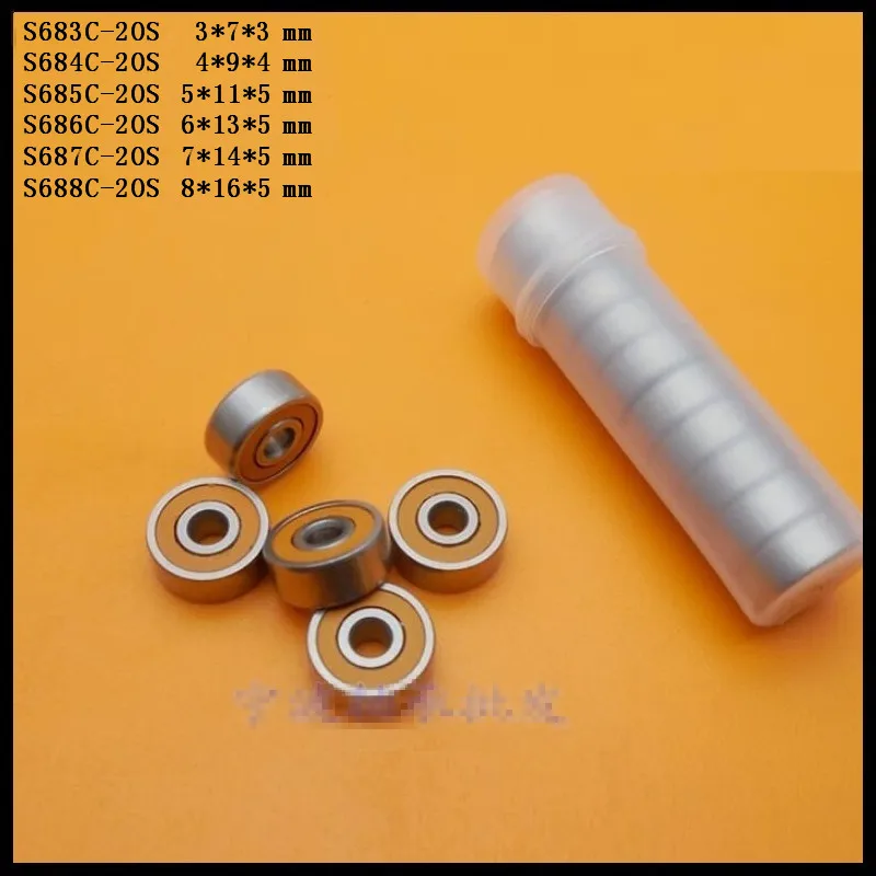 S683C / S684C / S685C / S686C / S687C / S688C-2OS Fishing Reel Bearing Orange Rubber Stainless Steel Hybrid Ceramic Ball Bearing