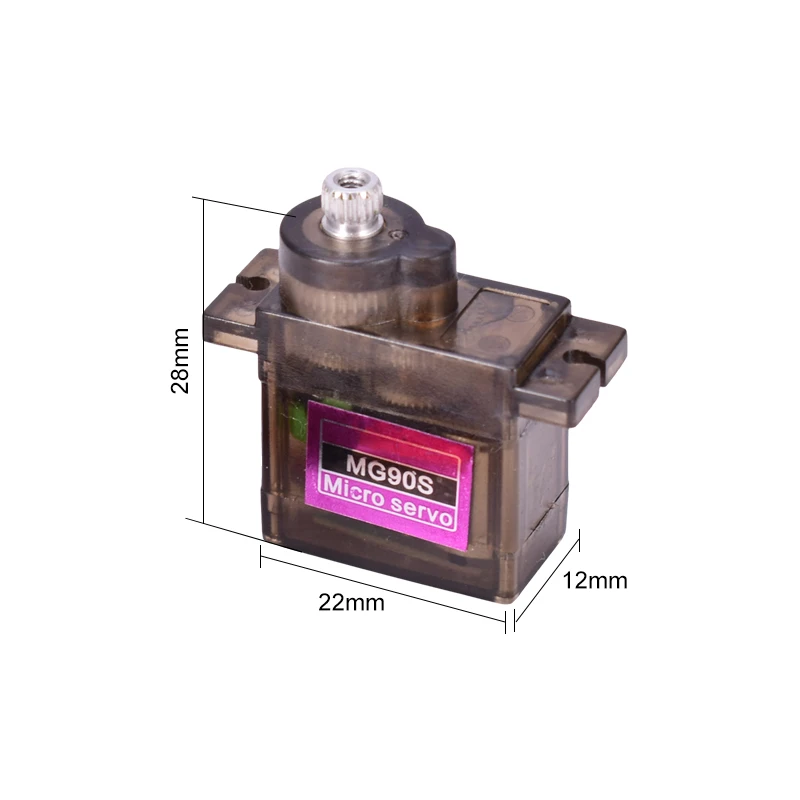 Servo Digital de engranaje de Metal MG90S, 9g para helicóptero, avión, barco, coche, Robot RC, 4 Uds./lote