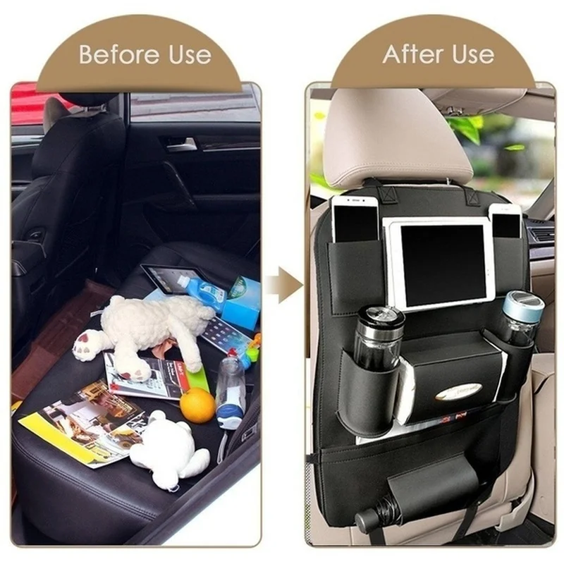 1/2 Pcs Auto Car Seat Back Multi-Pocket Storage Bag Organizer Holder Accessory Car Foldable Storage Organization Car Carry Bag