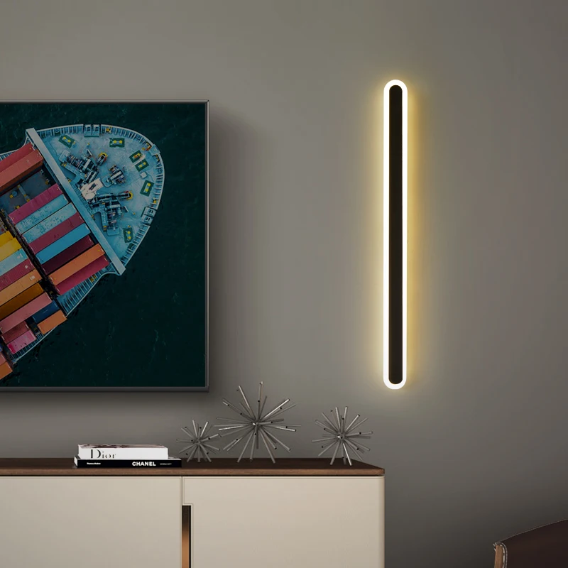 Long Strip LED Wall Light, Decoração moderna simples, Lâmpada para sala de estar, Alpendre, Alpendre, Moderno