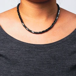 Natural Facted Hematite Necklaces Women Fashion Section Hematite Beads Necklace Reiki Healing Healthy Soul Jewelry Accessories